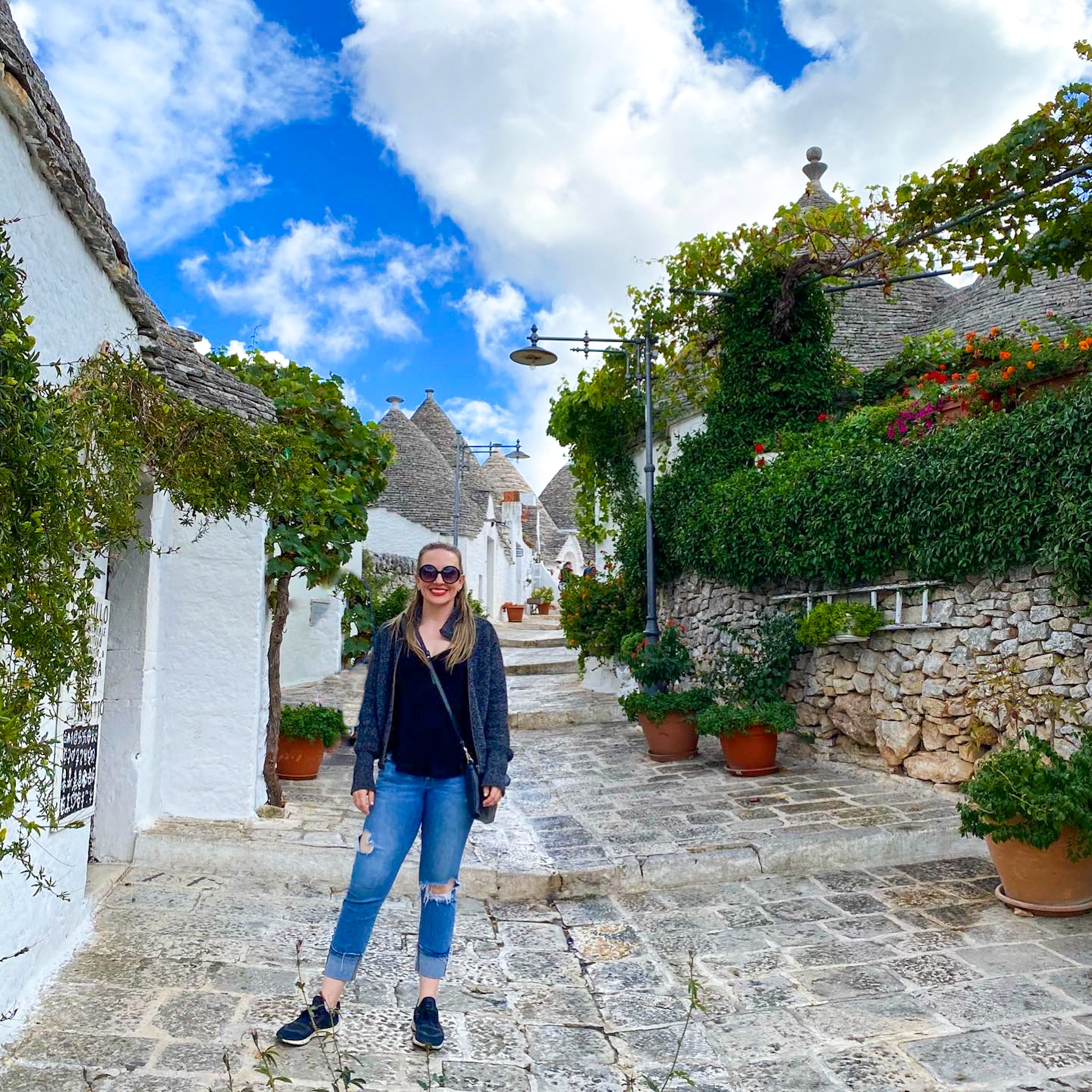 Jillian travel and wellness influencer and blogger in Alberobello Puglia Italy