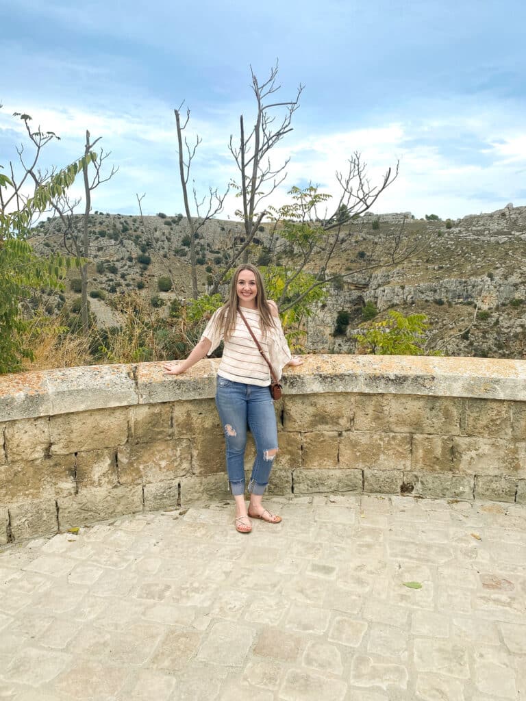 jillian travel and wellness influencer on a trip to matera puglia italy