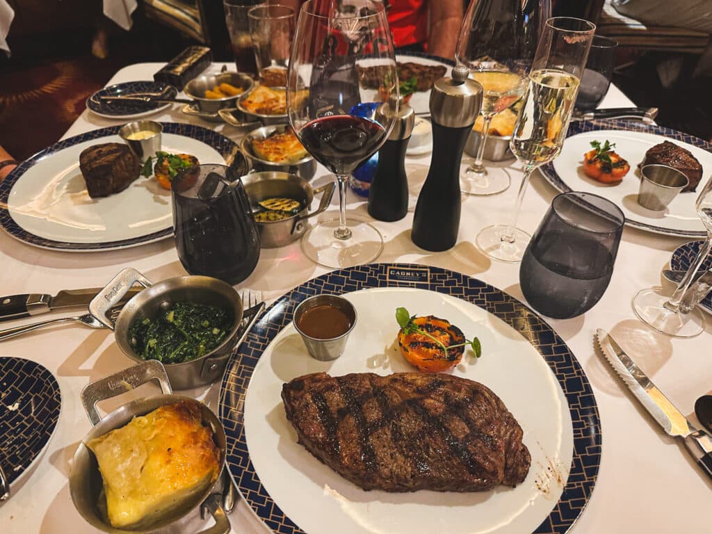 steak dinner on a cruise ships and why i love cruises