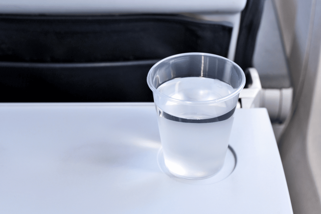 drink on an airplane in flight
